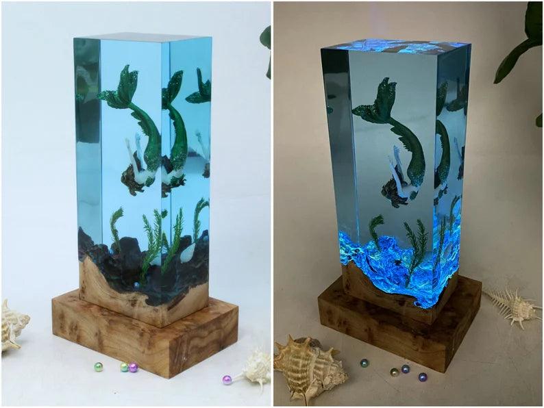 Mermaid Resin Lamp | Mermaid Resin Night Light | Mermaid Gifts | Mermaid Resin Figurines | Girls decor mermaid | Gifts for Valentine's Day（ Best Gift 🎁 ）